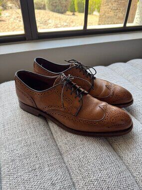 Men's Allen Edmonds Player’s Wingtip Derby Oxford Walnut Brown Dress Shoe 9D